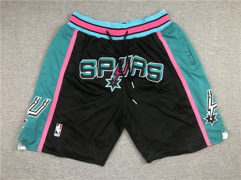 Men's San Antonio Spurs Black Hardwood Classics Basketball Shorts