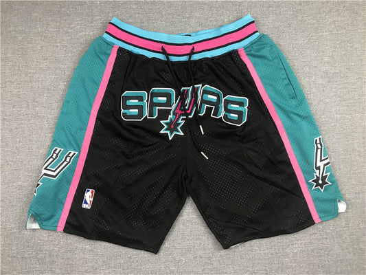 Men's San Antonio Spurs Black Hardwood Classics Basketball Shorts