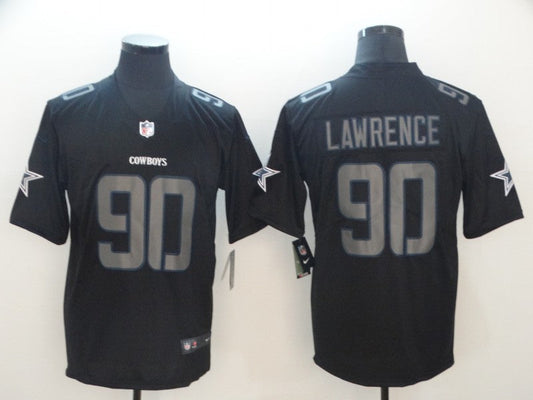 Men's Dallas Cowboys DeMarcus Lawrence #90 Black Game Jersey