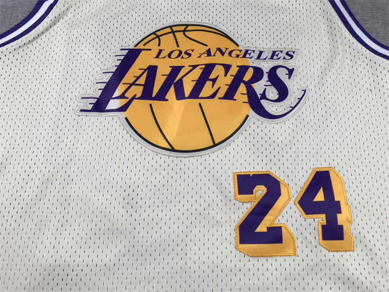 Men's Los Angeles Lakers Kobe Bryant #24 Cream Hardwood Classics Swingman Jersey