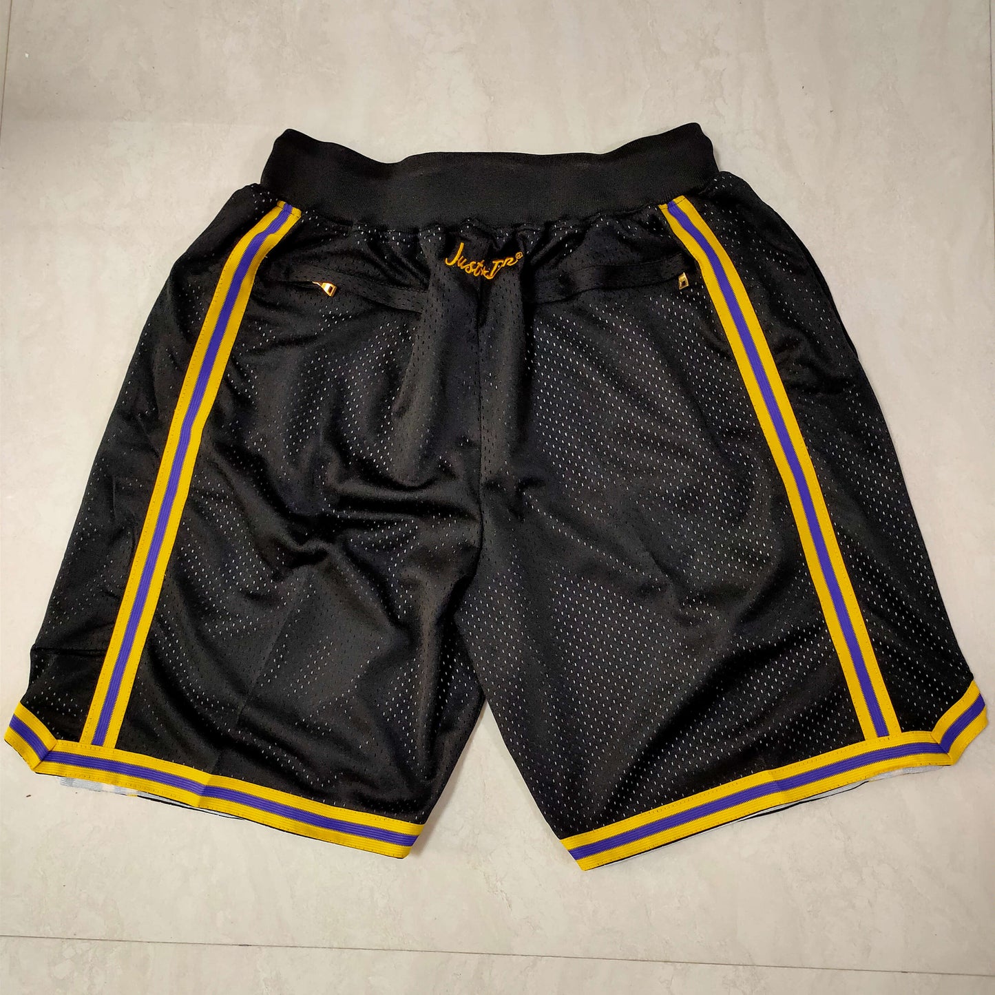 Men's Los Angeles Lakers Black Pro Shorts Stitched Size S-XXL