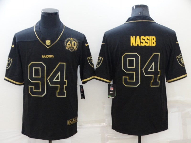 Men's Las Vegas Raiders Carl Nassib #94 Black Player Game Jersey