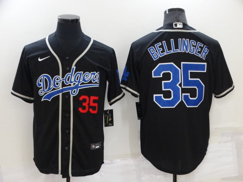 Men's Los Angeles Dodgers Cody Bellinger #35 Black Game Player Jersey