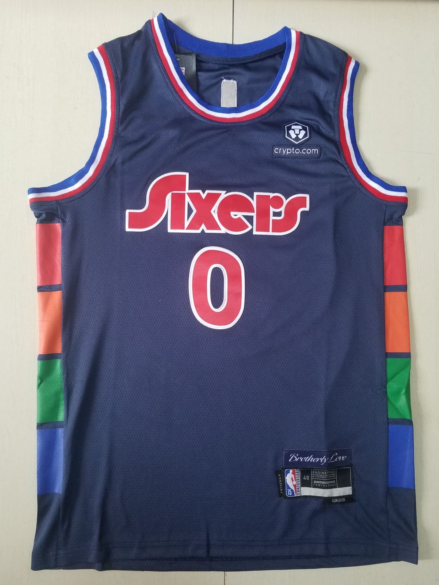 Men's Philadelphia 76ers Tyrese Maxey Navy 2021/22 Swingman Jersey City Edition