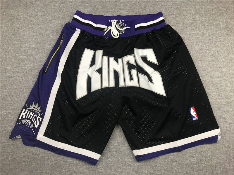 Men's Sacramento Kings 1998-99 Black Hardwood Classics Basketball Shorts