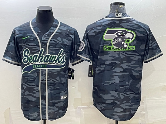 Men's Seattle Seahawks Grey Camouflage Game Jersey