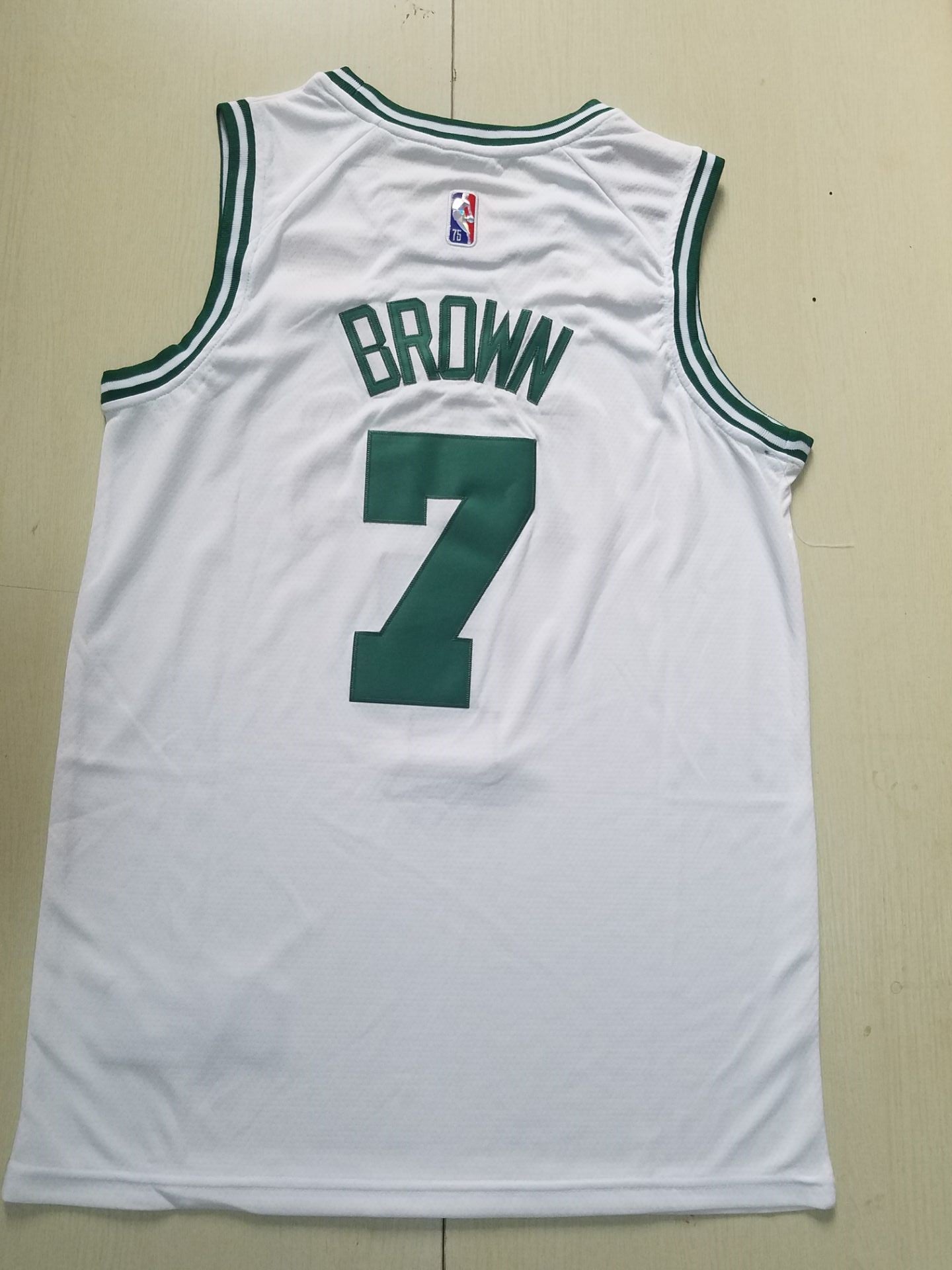 Men's Boston Celtics Jaylen Brown #7 NBA White Replica Jersey