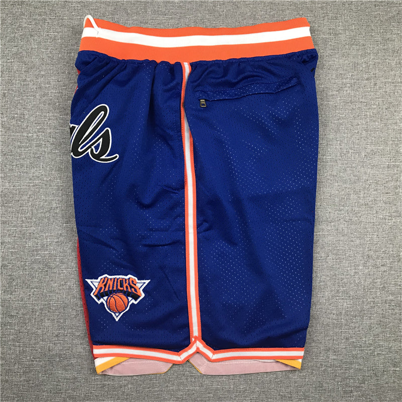 Men's Houston Rockets/New York Knicks Red/Blue Splicing Basketball Shorts