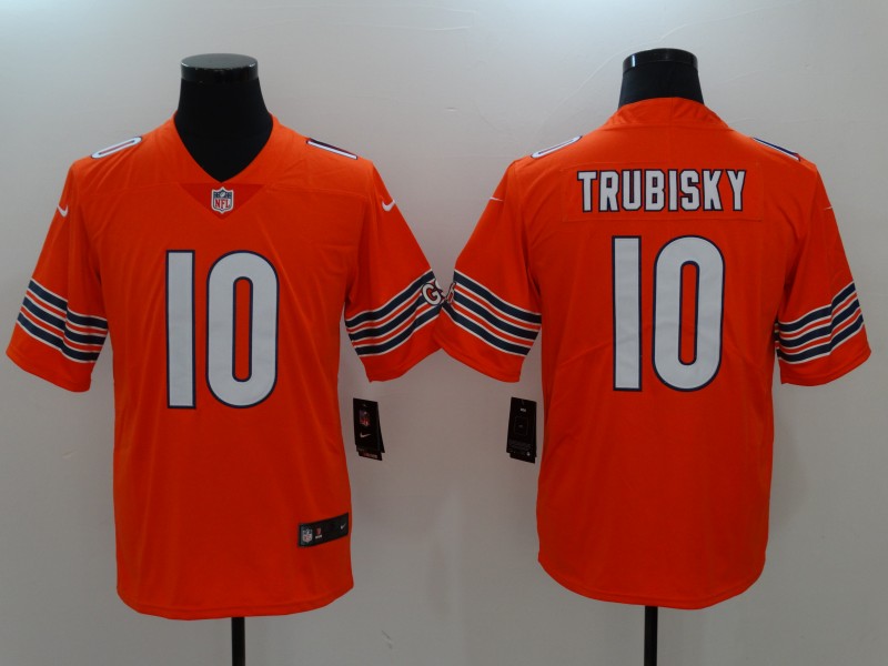 Men's Chicago Bears Mitch Trubisky #10 Orange Game Jersey