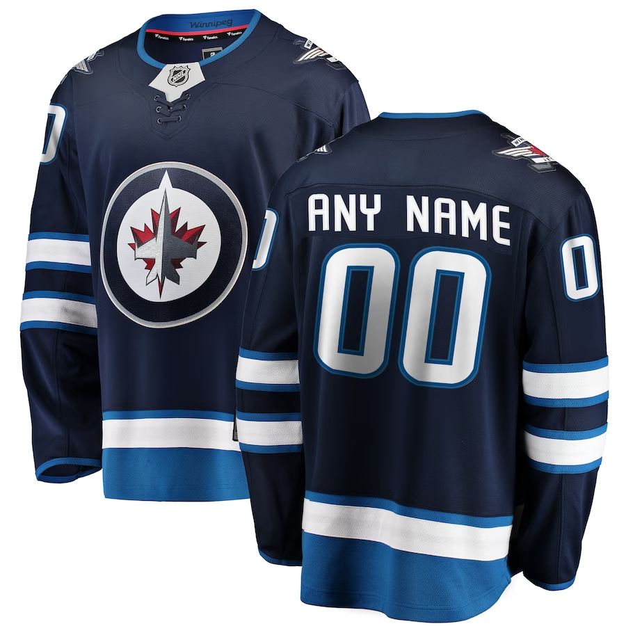 Men's Winnipeg Jets Blue Home Breakaway Custom Jersey