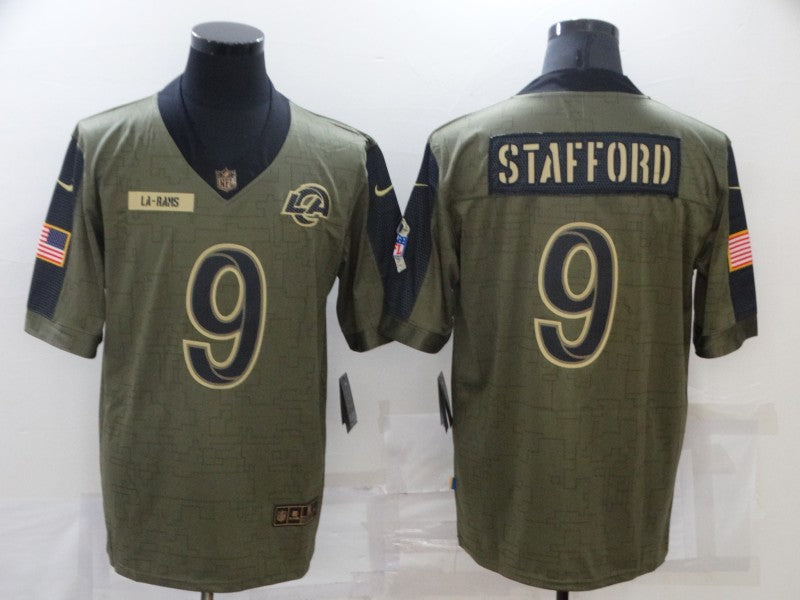 Men's Los Angeles Rams Matthew Stafford #9 Brown Game Jersey