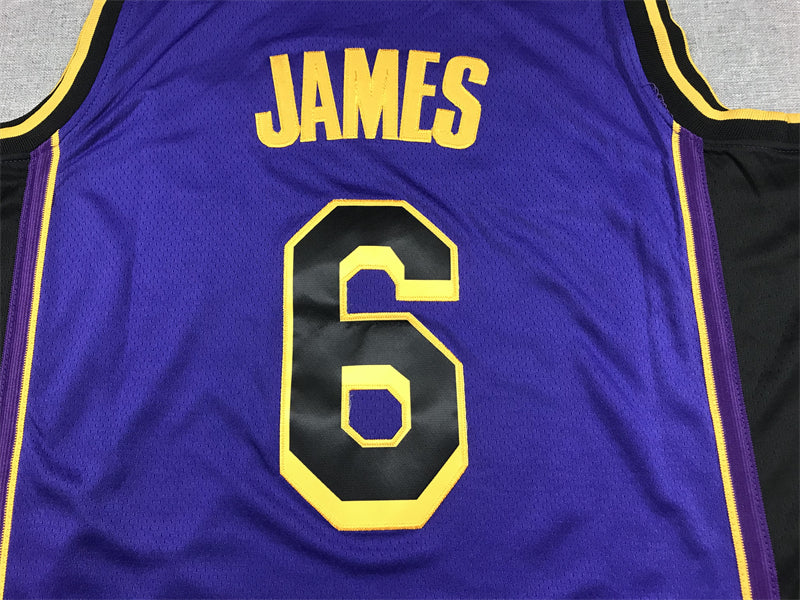 Men's Los Angeles Lakers LeBron James #6 Purple 2022/23 Swingman Jersey - Statement Edition