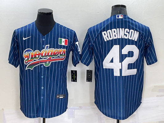 Men's Los Angeles Dodgers Jackie Robinson #42 Blue Fashion Stitched Jersey