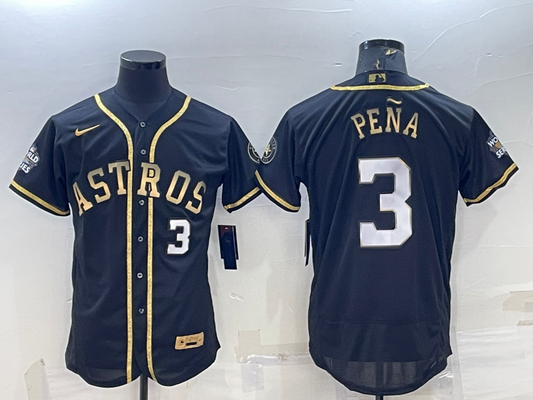 Men's Houston Astros Jeremy Pena #3 Black Replica Player Jersey