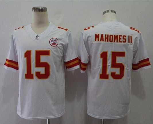 Men's Kansas City Chiefs Patrick Mahomes II #15 White Game Jersey