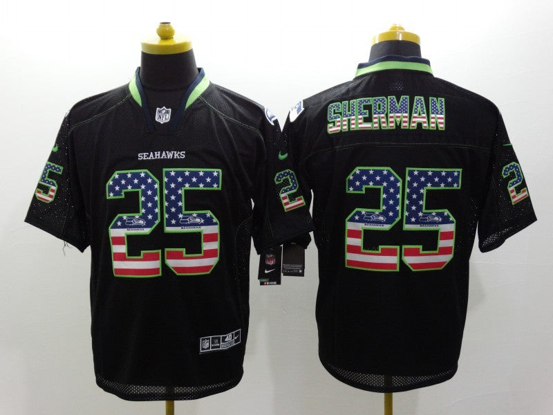 Men's Seattle Seahawks Richard Sherman #25 Black Game Jersey