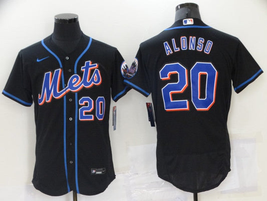 Men's New York Mets Pete Alonso #20 Black Replica Player Jersey