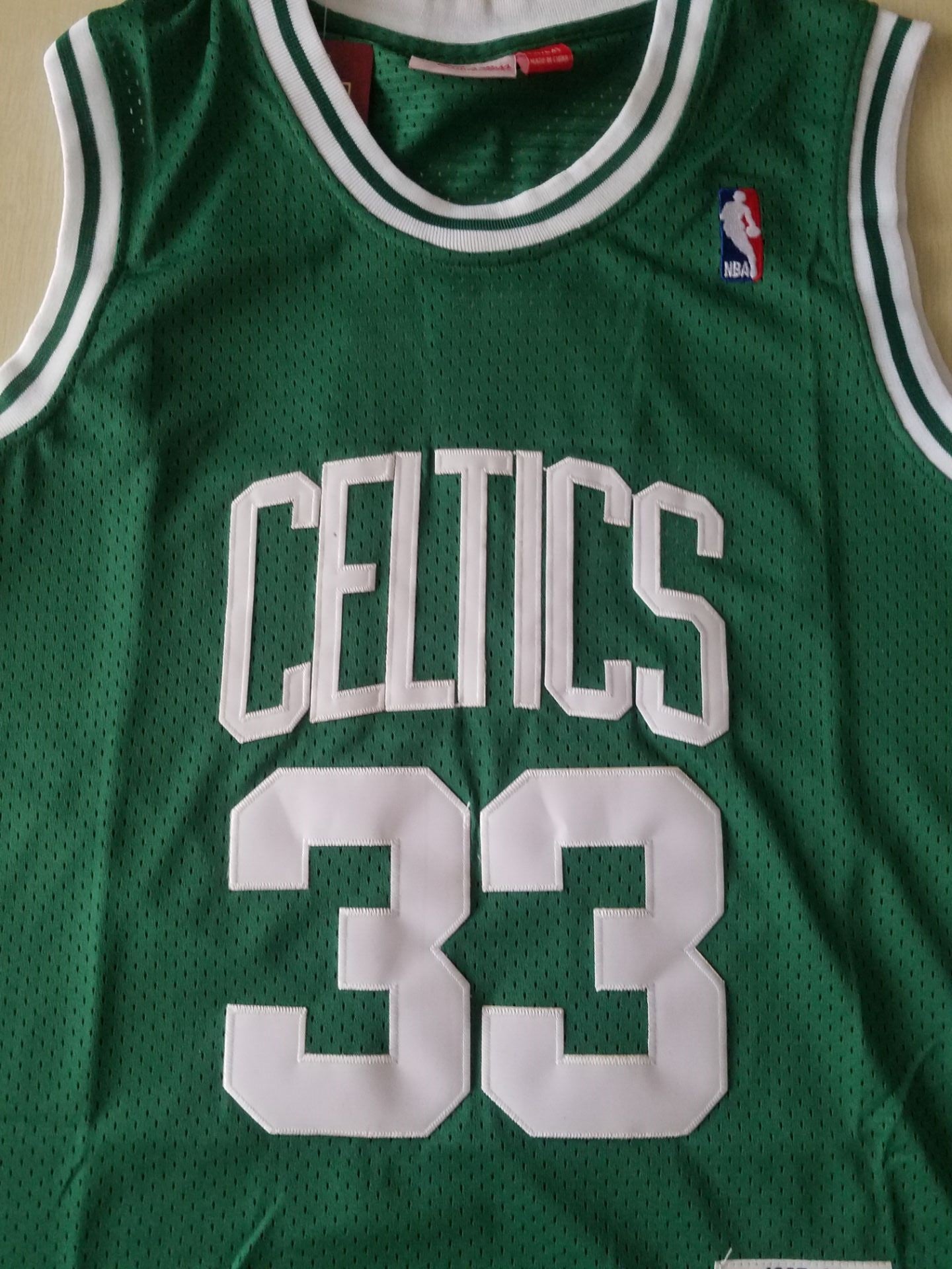 Men's Boston Celtics Larry Bird Green 1985-86 Hardwood Classics Swingman Jersey