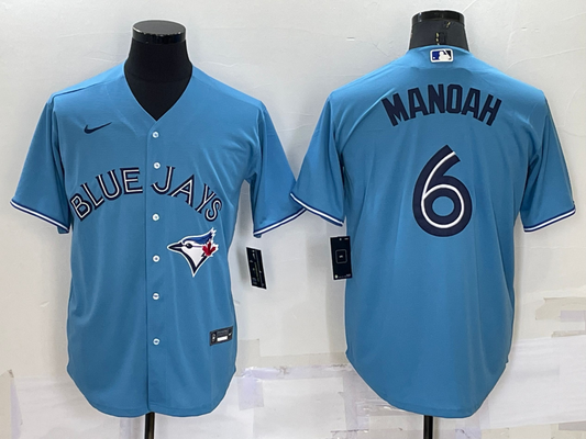 Men's Toronto Blue Jays Alex Manoah #6 Light Blue Replica Baseball Jersey