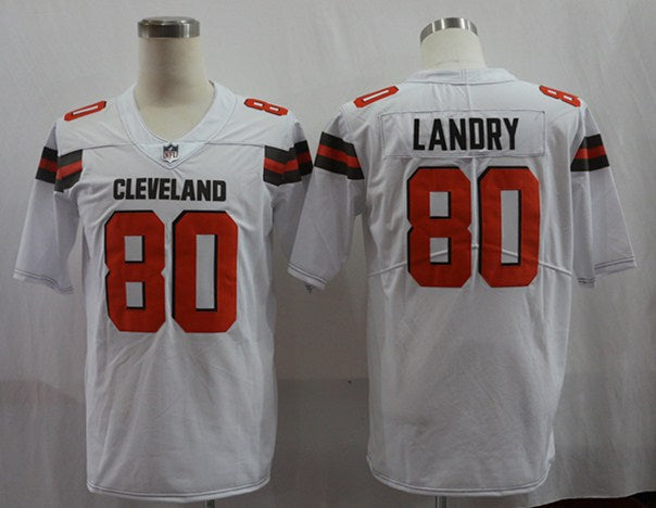 Men's Cleveland Browns Jarvis Landry #80 White Game Player Jersey