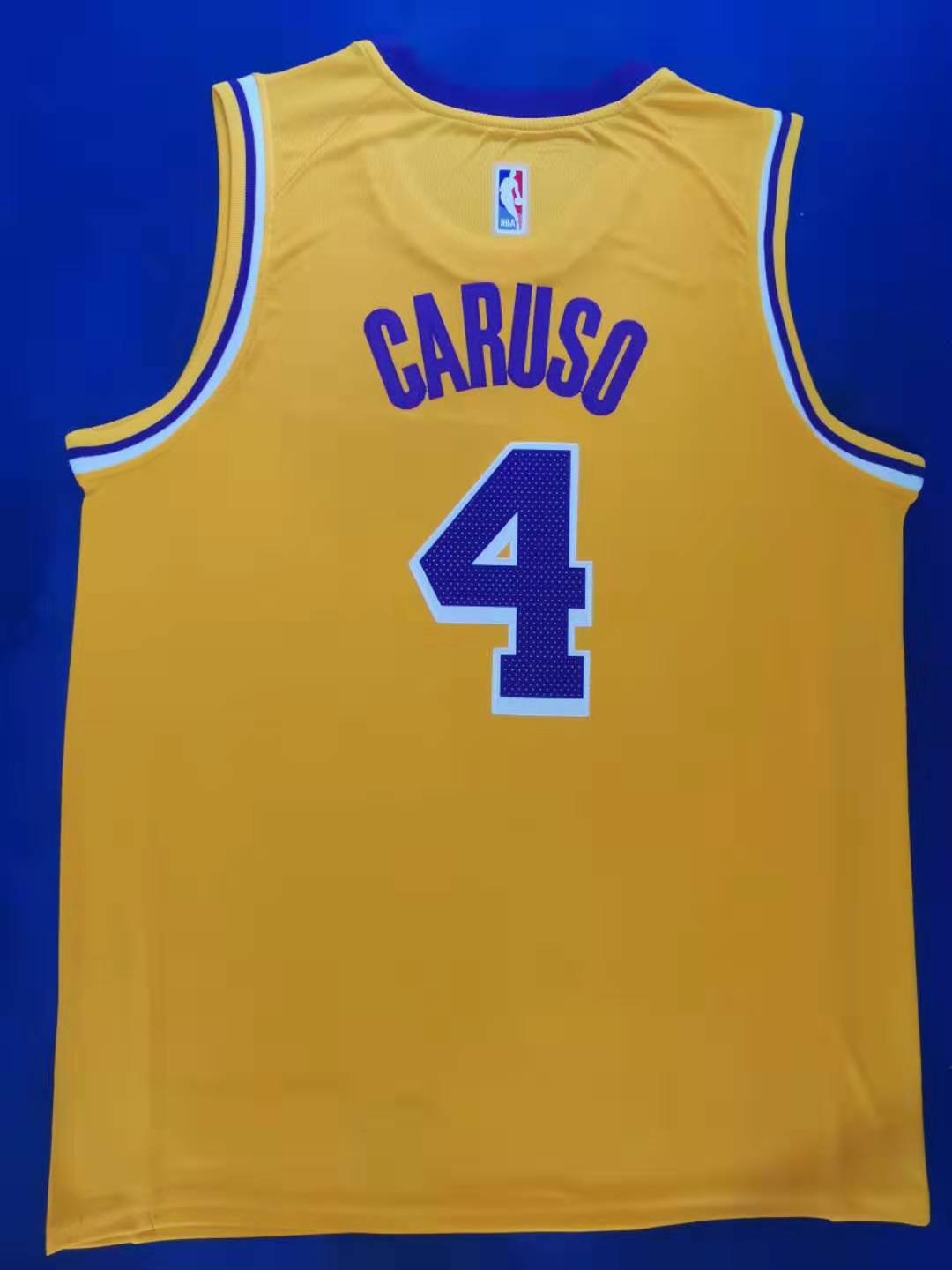 Men's Los Angeles Lakers Alex Caruso #4 NBA Yellow Player Jersey