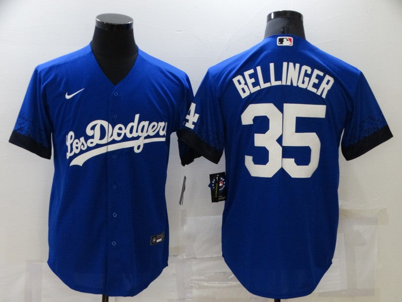 Men's Los Angeles Dodgers Cody Bellinger #35 Blue Stitched Jersey