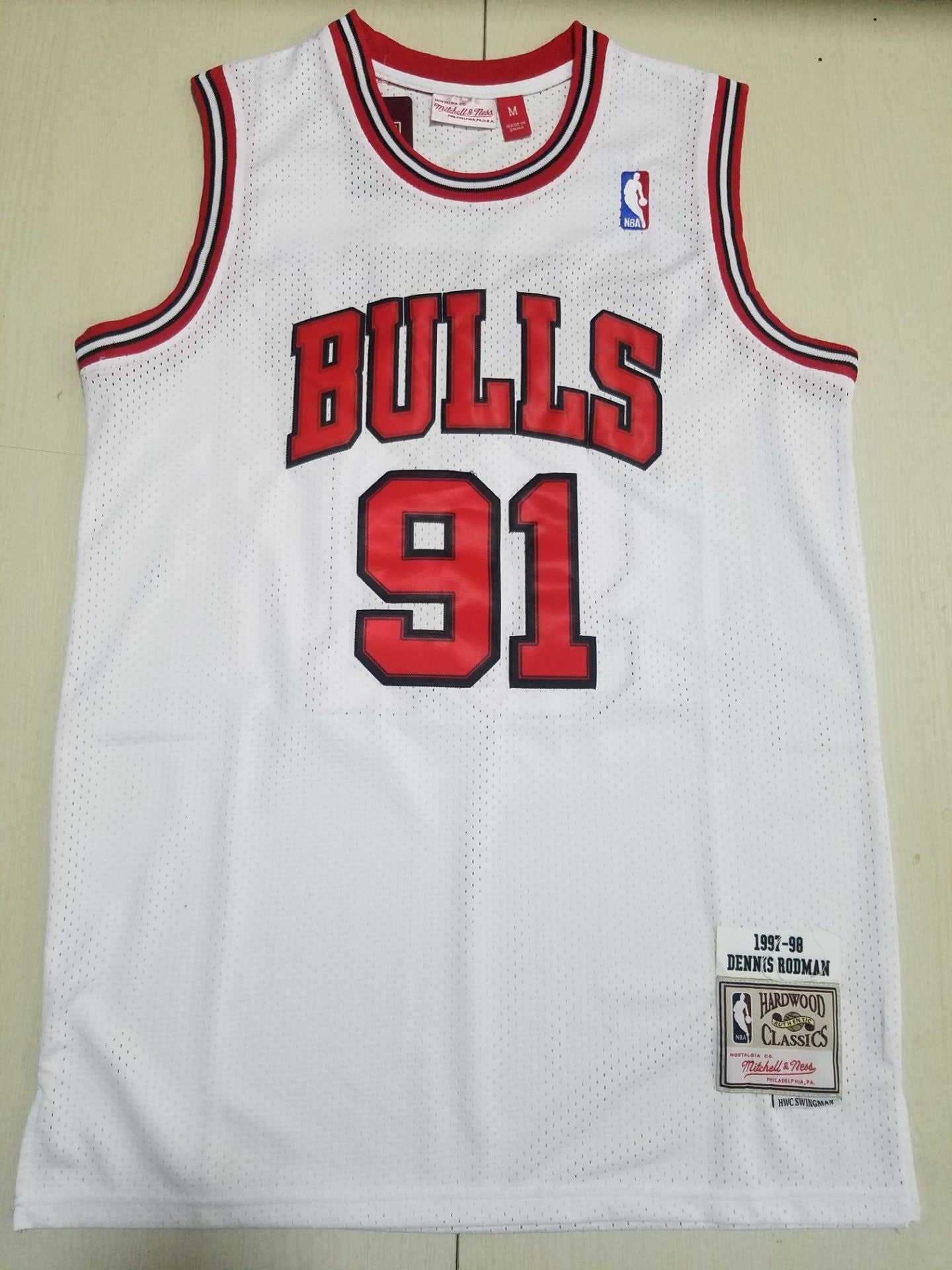 Men's Chicago Bulls Dennis Rodman 1997-98 Hardwood Classics Swingman Jersey