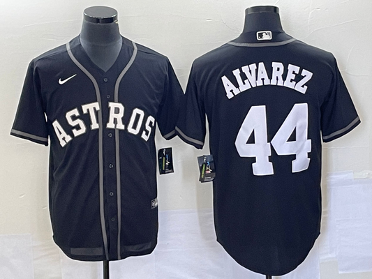 Men's Houston Astros Yordan Alvarez #44 Black Replica Player Jersey