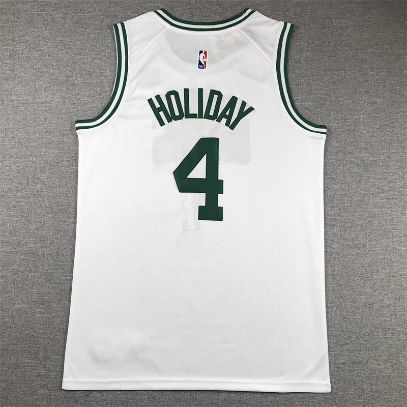 Men's Boston Celtics Jrue Holiday #4 White Swingman Jersey - Association Edition