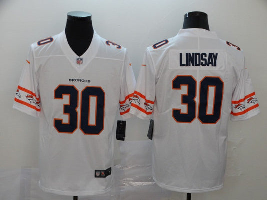 Men's Denver Broncos Phillip Lindsay #30 White Game Player Jersey