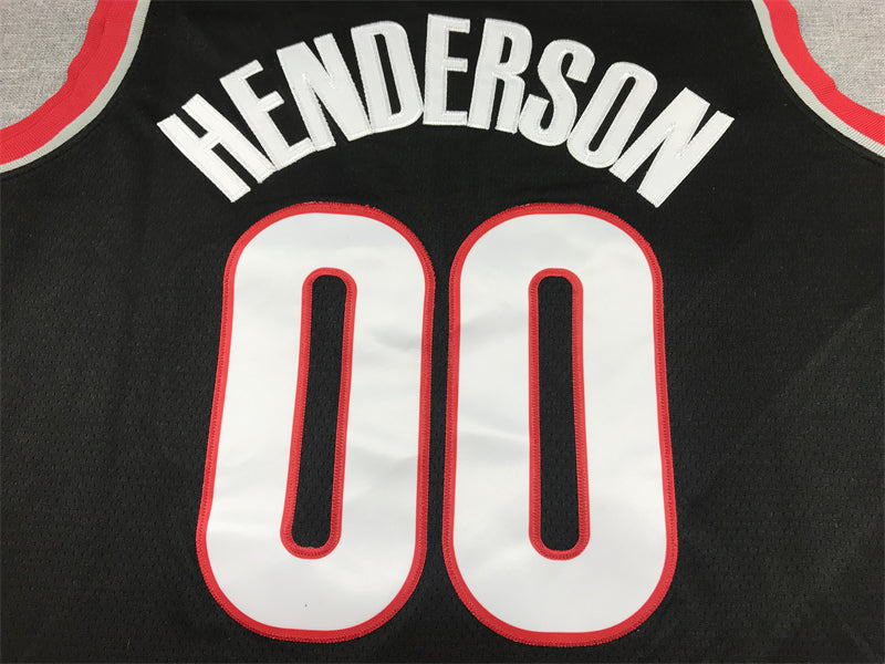 Men's Portland Trail Blazers Scoot Henderson #00 Black 2023 NBA Draft Swingman Jersey - Icon Edition