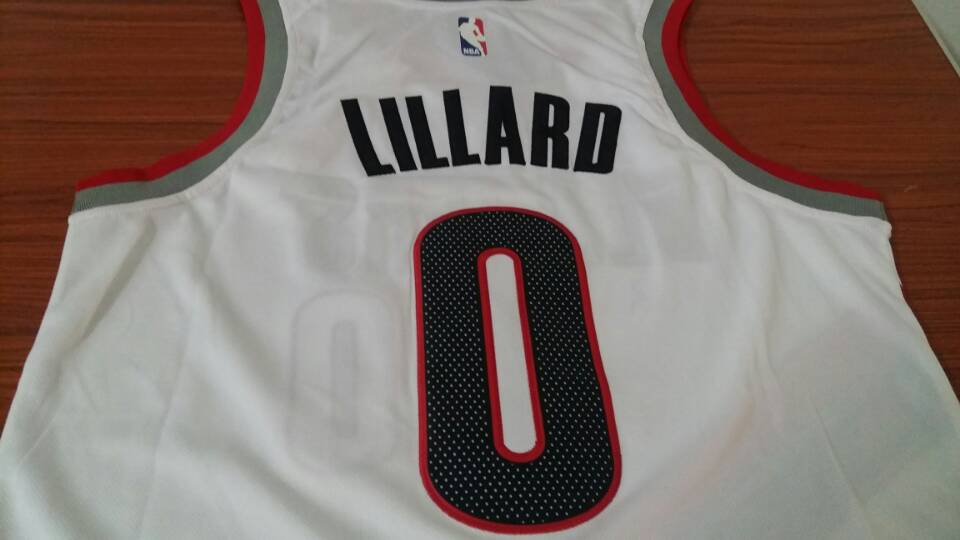 Men's Portland Trail Blazers Damian Lillard #0 White Swingman Jersey