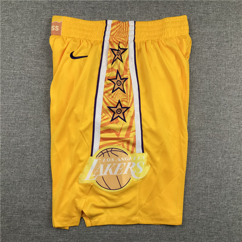 Men's Los Angeles Lakers Yellow City Edition Basketball Shorts