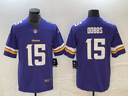 Men's Minnesota Vikings Joshua Dobbs #15 Purple Game Jersey