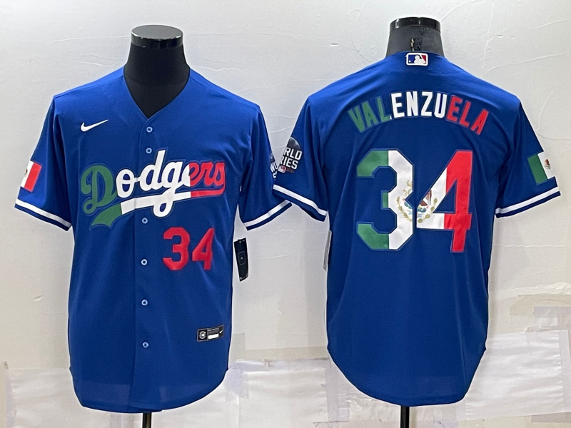 Men's Los Angeles Dodgers Fernando Valenzuela #34 Blue Game Jersey