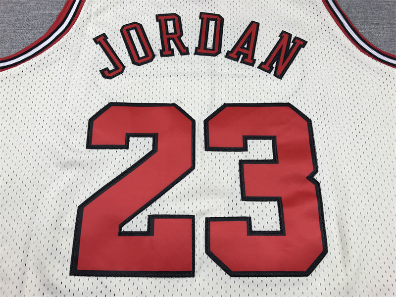 Men's Chicago Bulls Michael Jordan #23 Cream Hardwood Classics Swingman Jersey