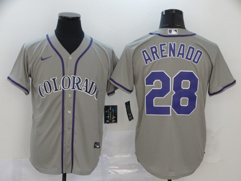 Men's Colorado Rockies Nolan Arenado #28 Gray Replica Baseball Jersey