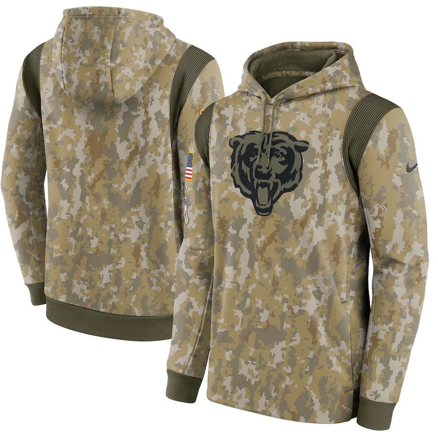 Men's Chicago Bears NFL 2021 Salute to Service Hoodie Camouflage