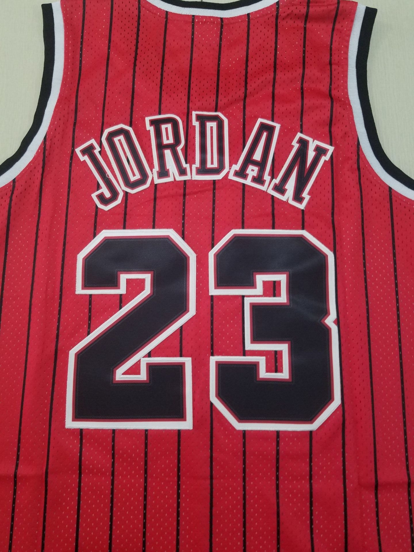 Men's Chicago Bulls Michael Jordan #23 Red Hardwood Classics Authentic Jersey