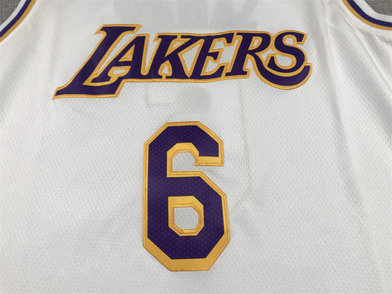 Men's Los Angeles Lakers LeBron James #6 White 2022/23 Swingman Jersey - Association Edition