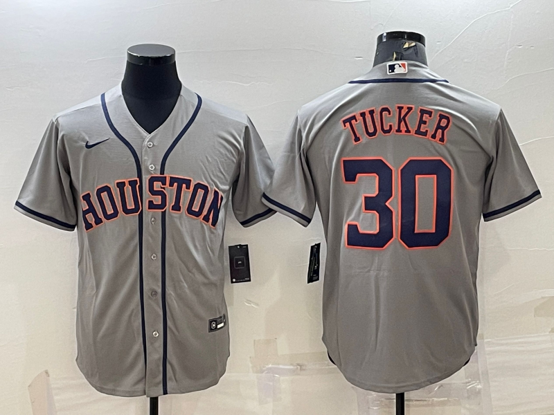 Men's Houston Astros Kyle Tucker #30 Gray Replica Player Jersey