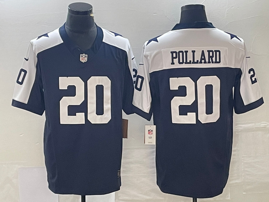 Men's Dallas Cowboys Tony Pollard #20 Navy Alternate Game Team Jersey