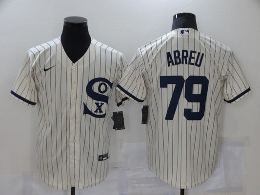 Men's Chicago White Sox Jose Abreu #79 Beige Replica Baseball Jersey