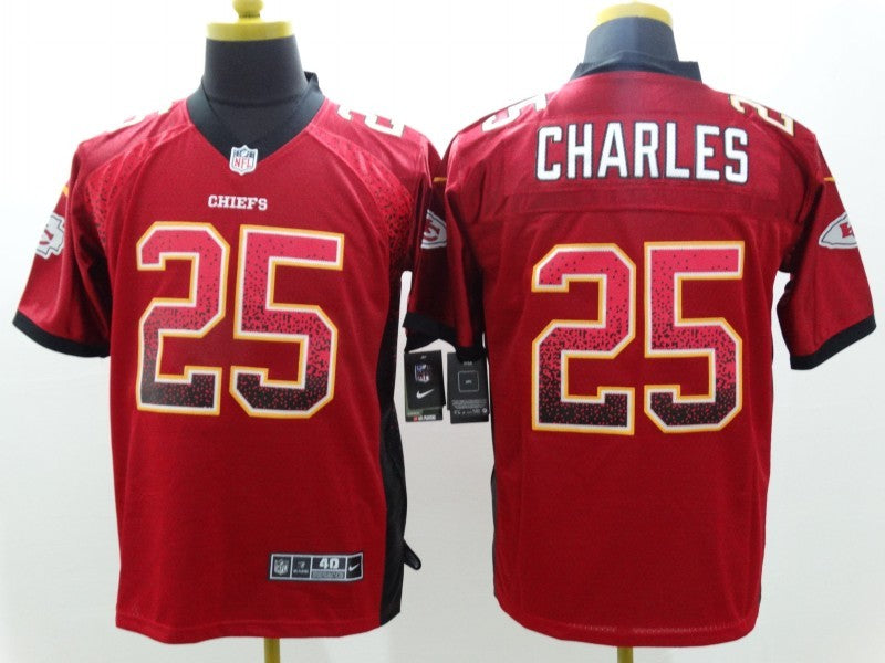 Men's Kansas City Chiefs Jamaal Charles #25 Red Game Jersey