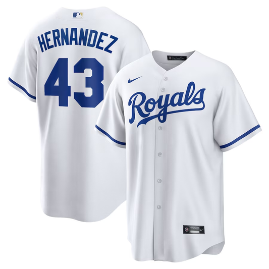 Men's Kansas City Royals Carlos Hernndez #43 White Home Replica Player Jersey