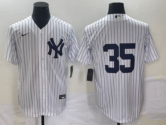 Men's New York Yankees Clay Holmes #35 White Replica Player Name Jersey