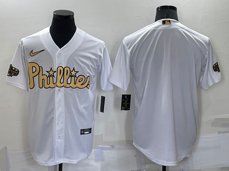 Men's Philadelphia Phillies White Replica Blank Jersey