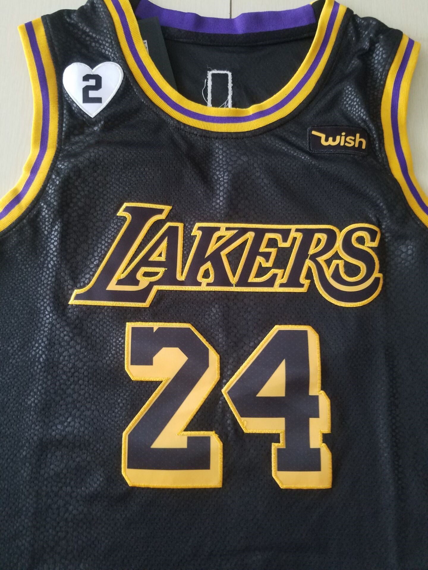 Black mamba Los Angeles Lakers Kobe Bryant #24 Jersey peach heart