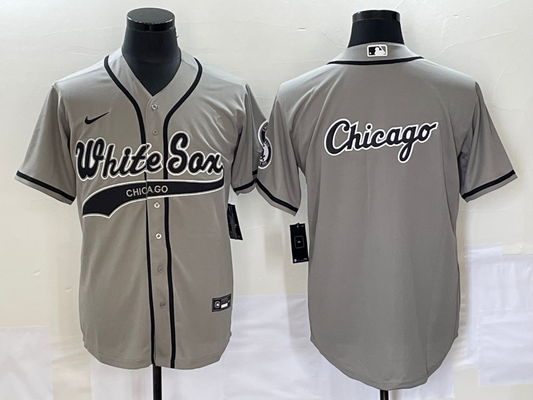 Men's Chicago White Sox Gray Replica Game Jersey Joint Edition