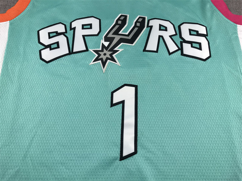 Men's San Antonio Spurs Victor Wembanyama #1 Turquoise 2022/23 Swingman Jersey - City Edition